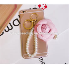 latest decorative pearl key chain designs supplier flower keychain